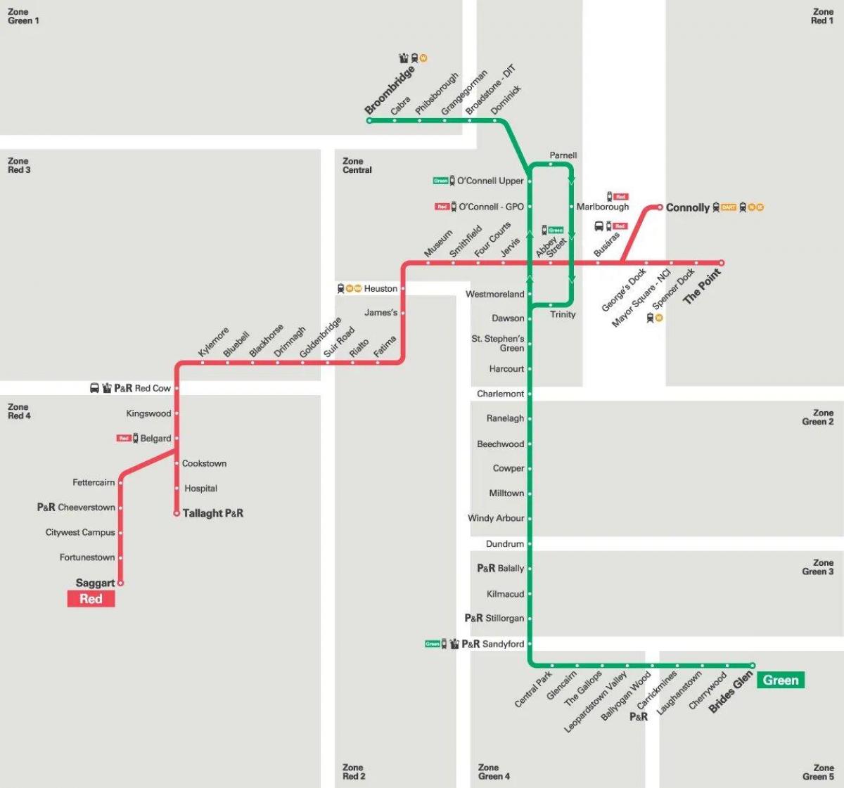 خريطة محطات ترام دبلن