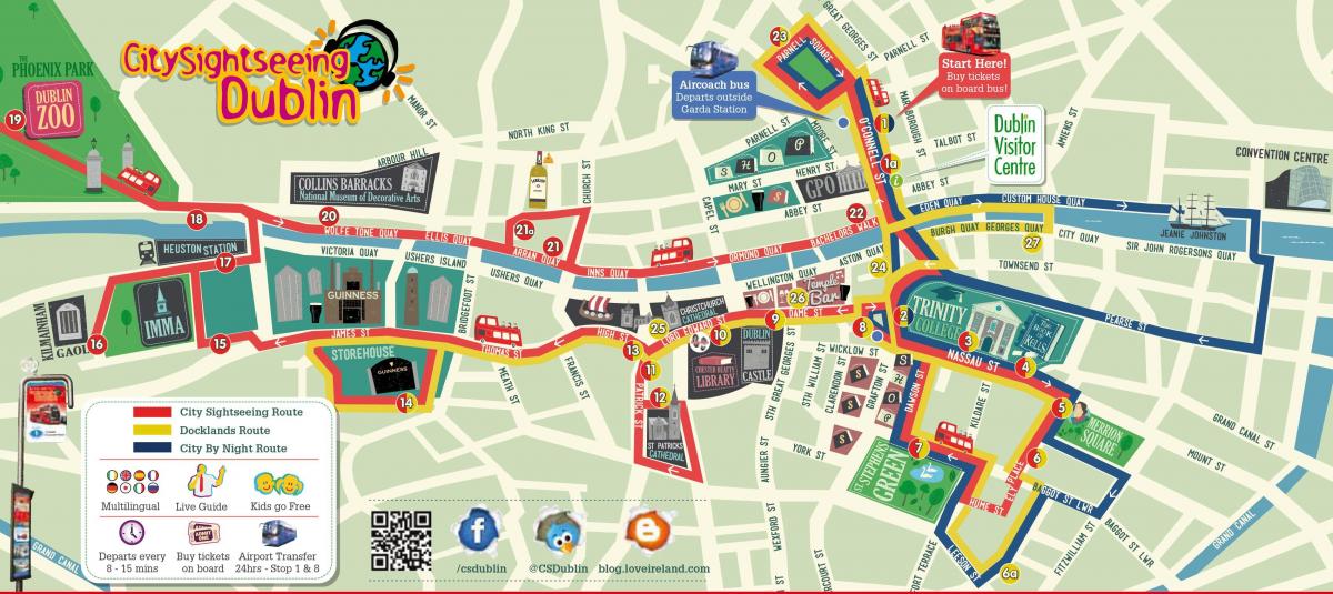 خريطة جولات المشي في دبلن